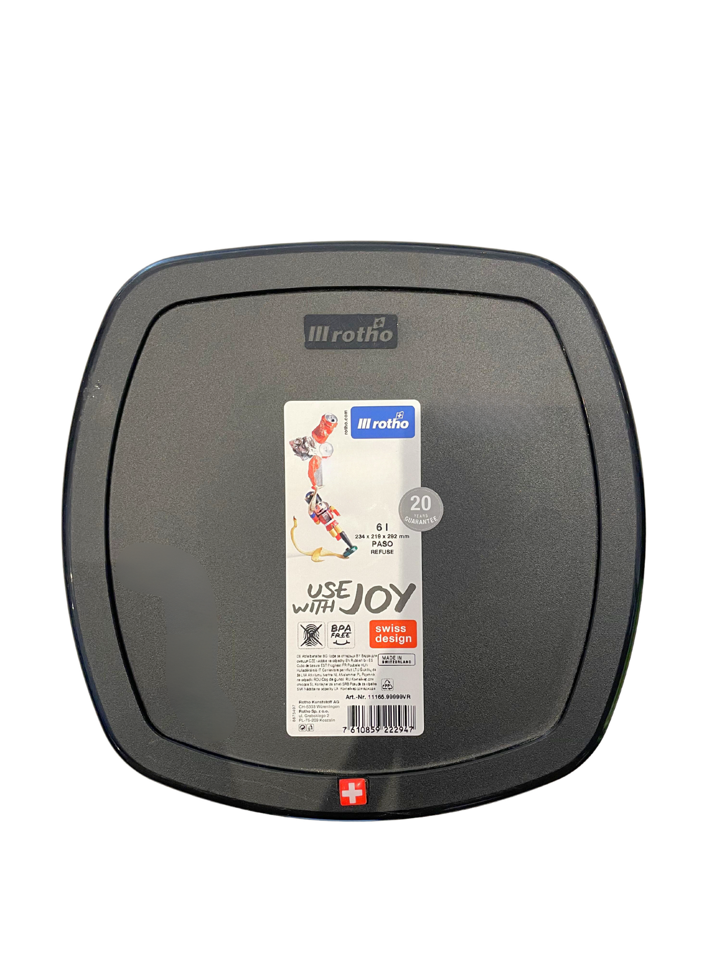 Rotho PASO Trash Can With Pedal – 6L
