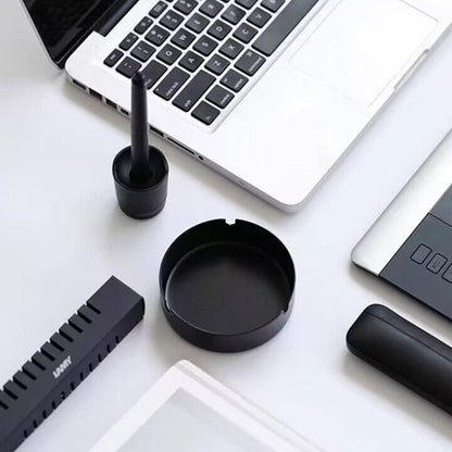 Stainless Steel Cigarette Ashtray Black – 8 cm HY081-8