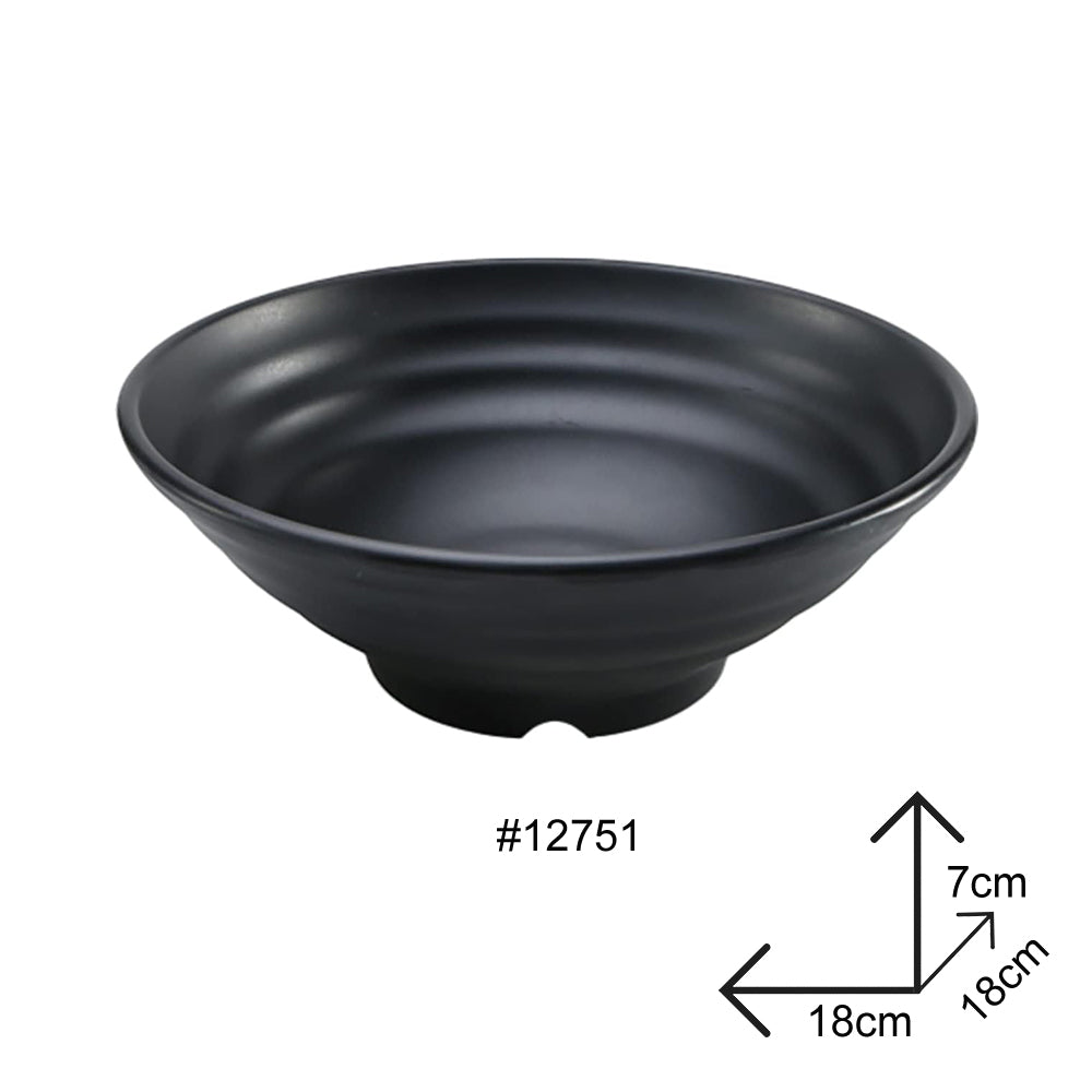 Round Bowl Black Melamine Dinnerware