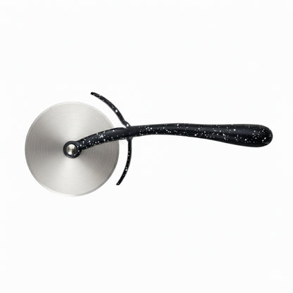 Stainless Steel Pizza Cutter Wheel with Metal Handle Black Granite Color