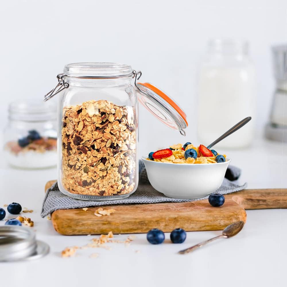 Danny Home 3-Pieces StoreIt Jars with Clip-Top Lid Set