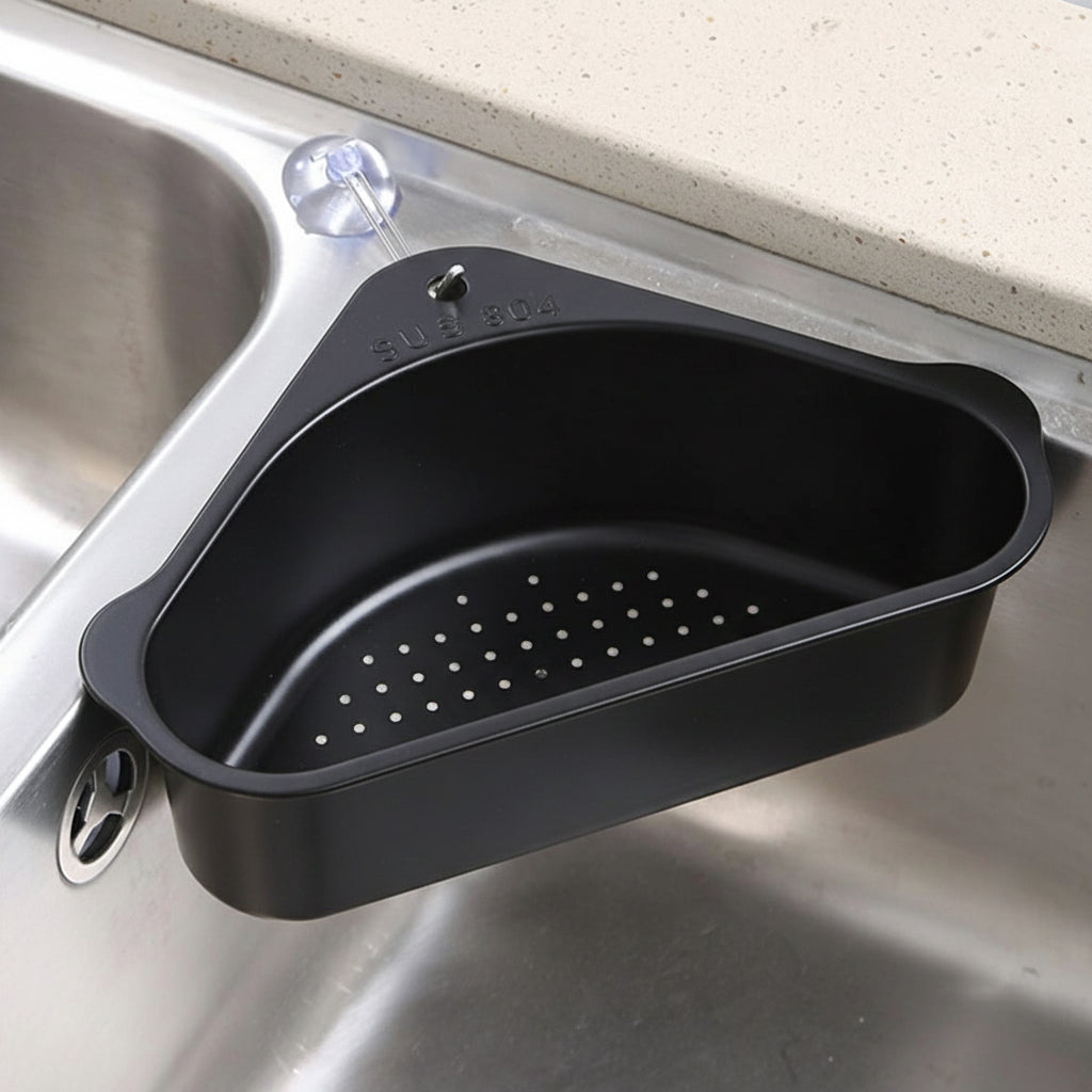 Stainless Steel Triangular Sink Strainer Basket Black