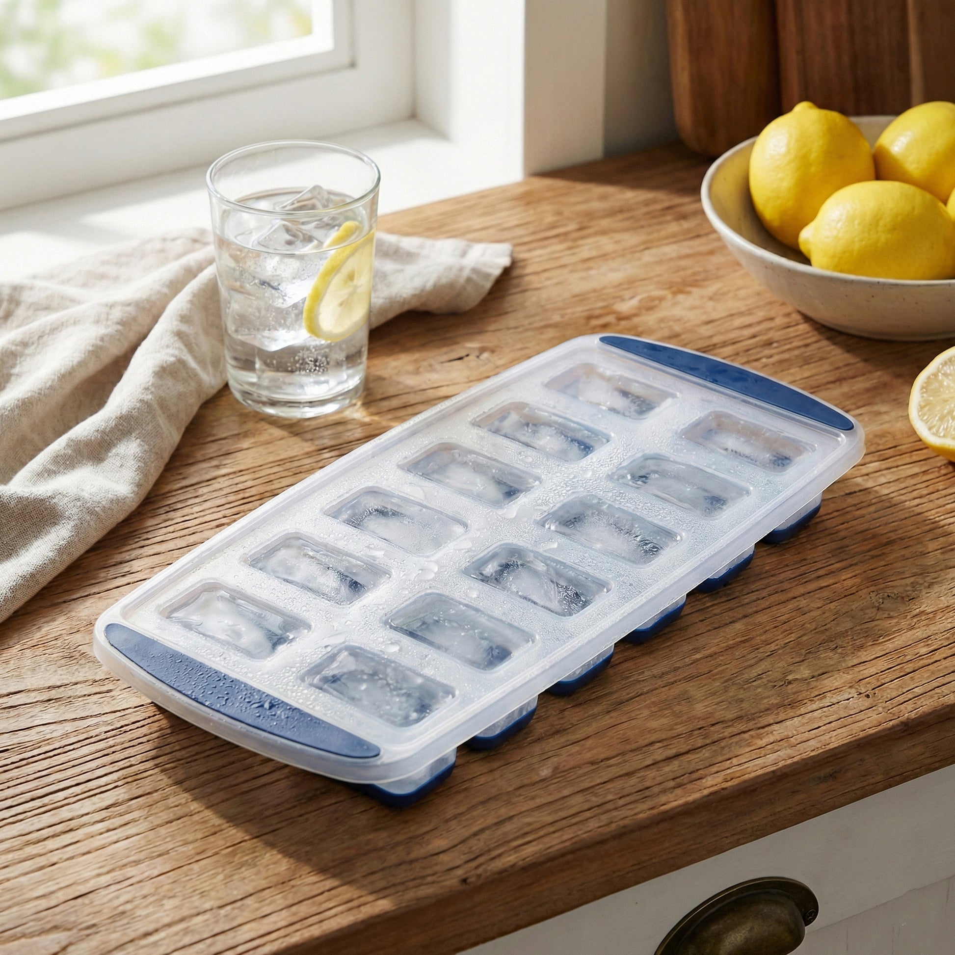 Ice Cube Tray with Silicone Bottom (12 Grid) #8019