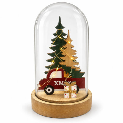 MIGROS LED Christmas Glass Cloche Decoration