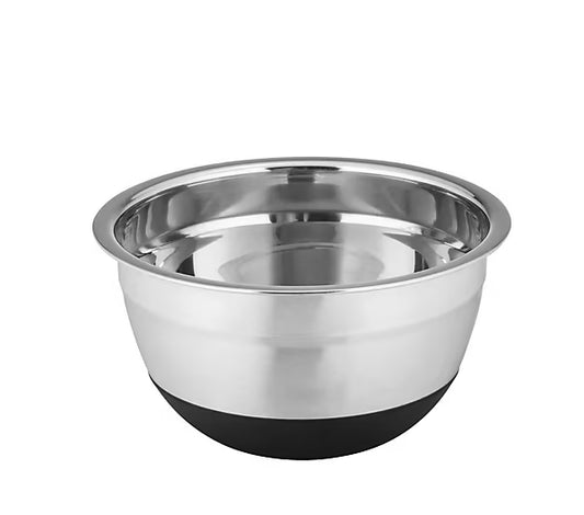 Round Stainless Steel & Black Silicone Bowl by Wenko