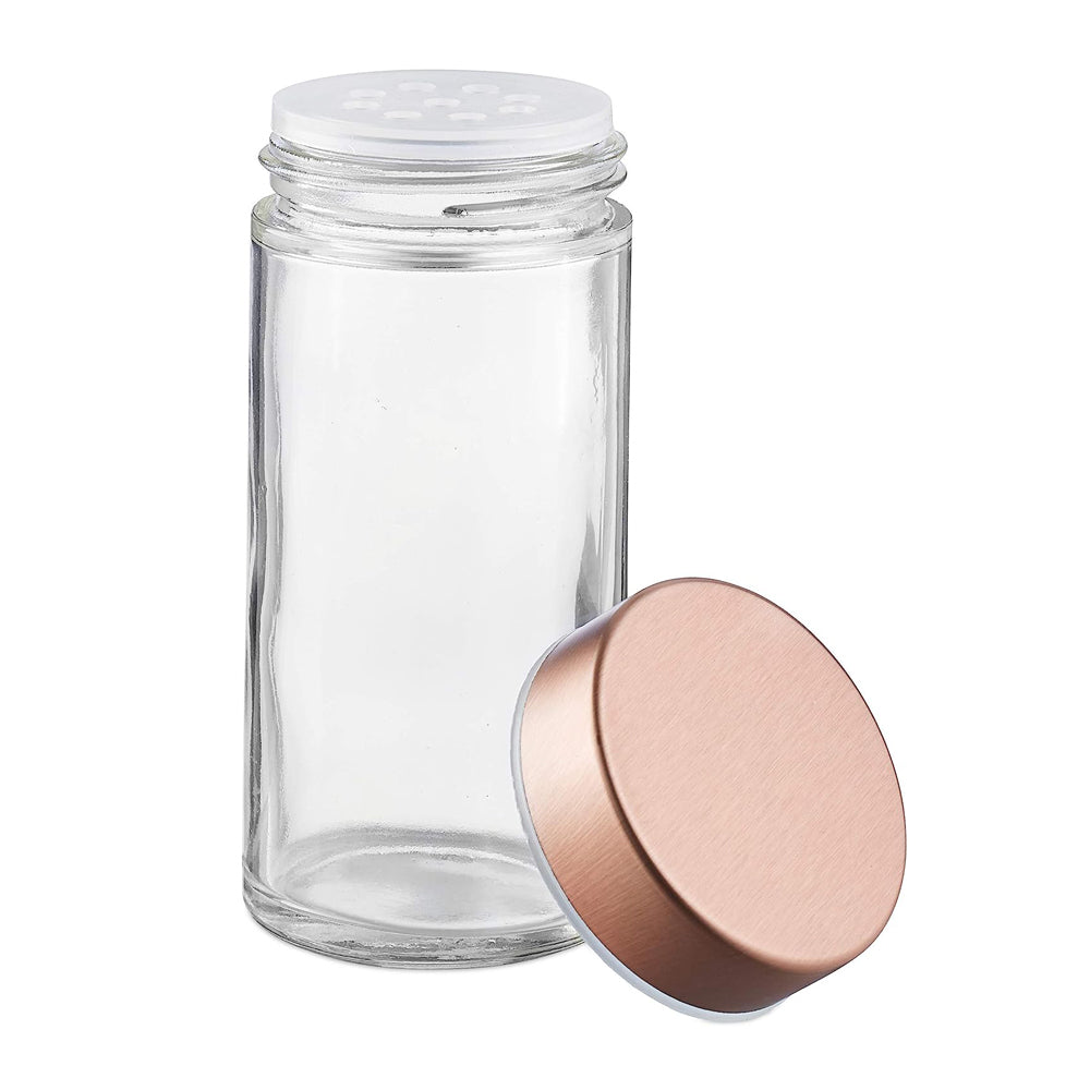 12 Spice Jars Spice Carousel Stainless Steel 360° Rotatable Copper Color