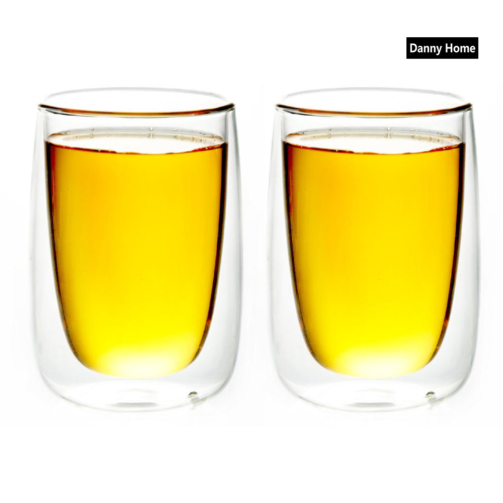 300ml 2-Pcs Danny Home Double Walled Cappuccino Glasses Set