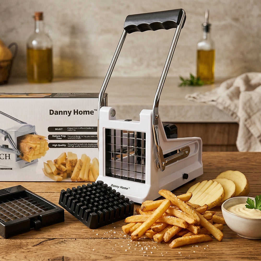 Danny Home Mechanical French Fries Maker Stainless Steel blades 24.4cm