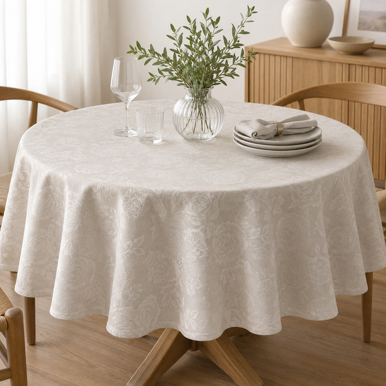 Migros Easy Pearl Round Floral Table Cover