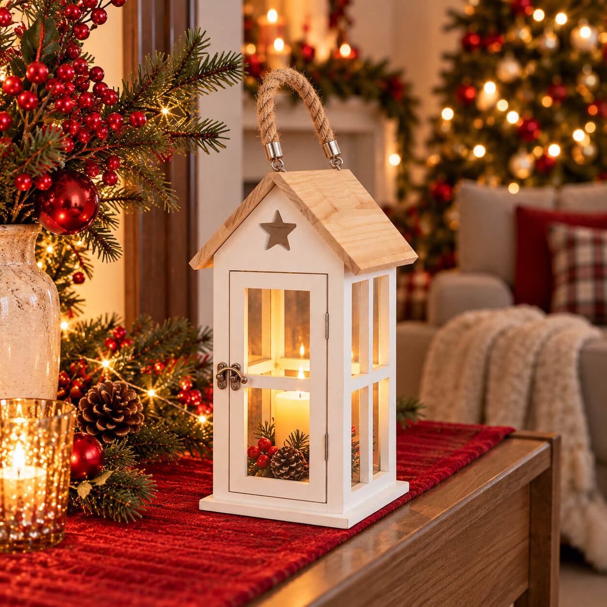 Migros Alpine Lodge Wooden Christmas Lantern