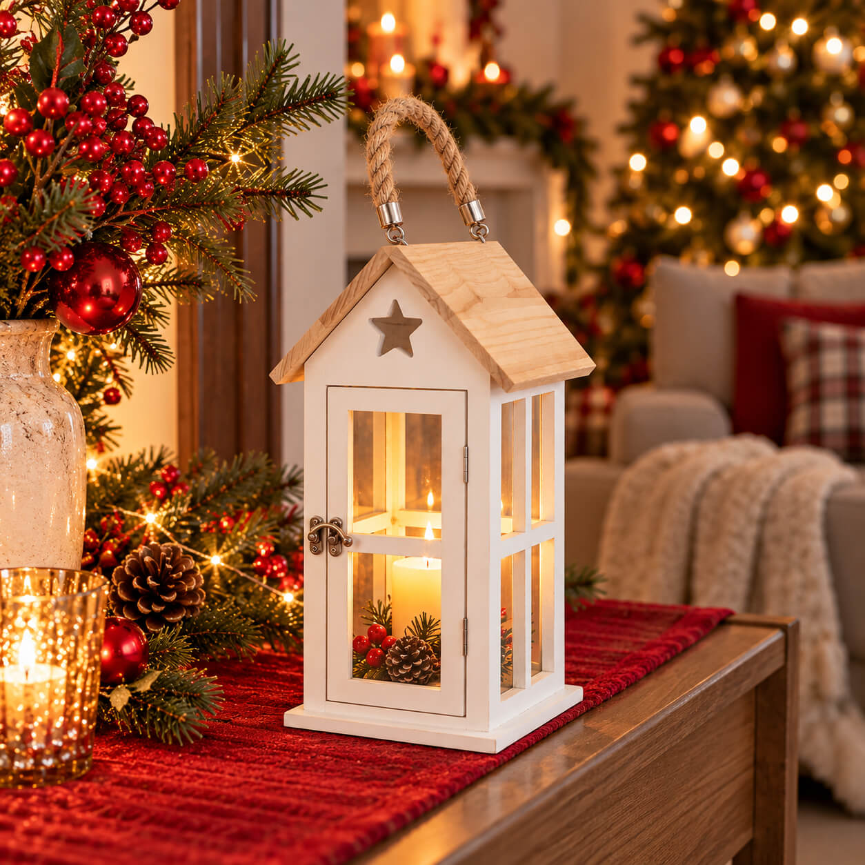 Migros Alpine Lodge Wooden Christmas Lantern