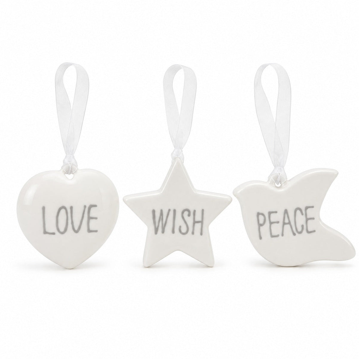 Micasa Ceramic Christmas Ornaments – Set of 3