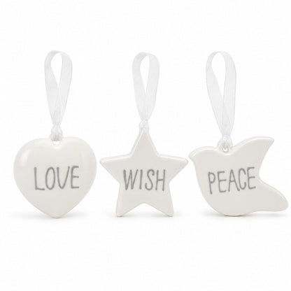 Micasa Ceramic Christmas Ornaments – Set of 3