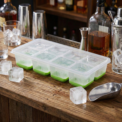Ice Cube Tray with Silicone Bottom (8 Grid) #2248