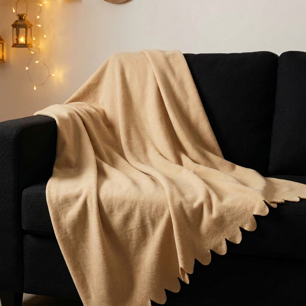 Pulsiva German-Made Light Brown Soft Fleece Blanket