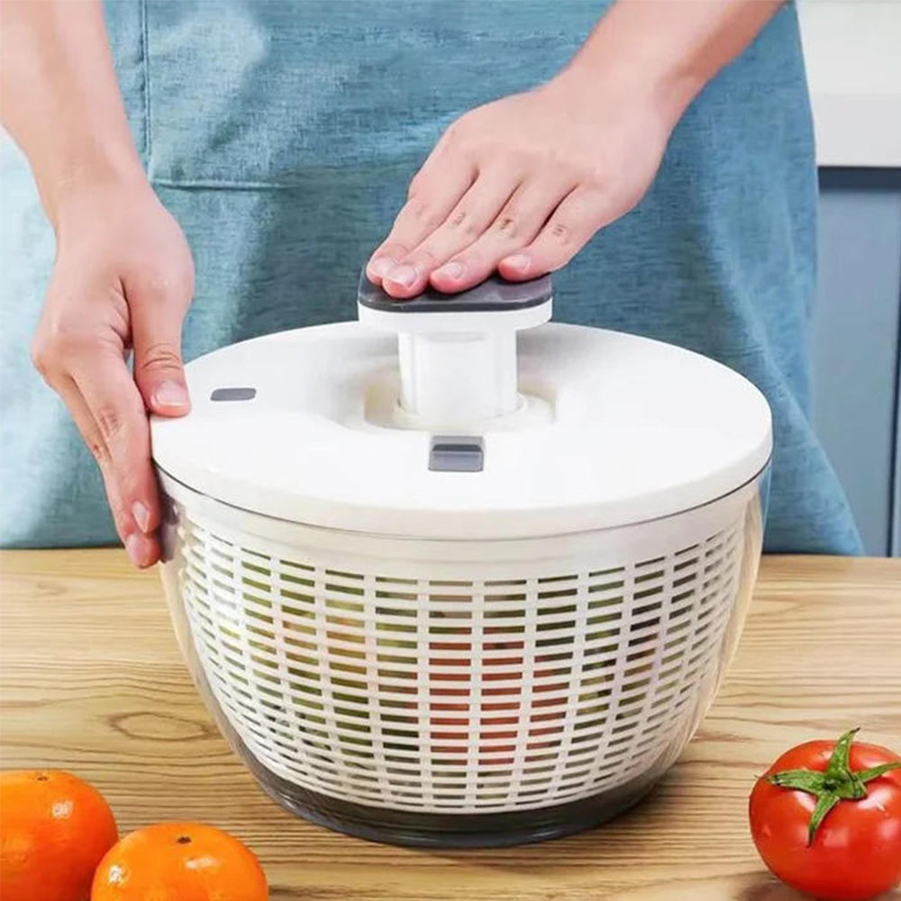 Danny Home One-Handed Easy Press Large Vegetable Dryer Salad Spinner Mixer 26cm