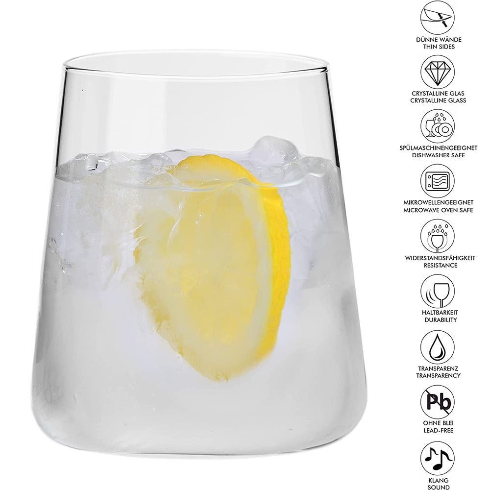 Danny Home 4-Pcs Short Tumbler Glasses 430-ml