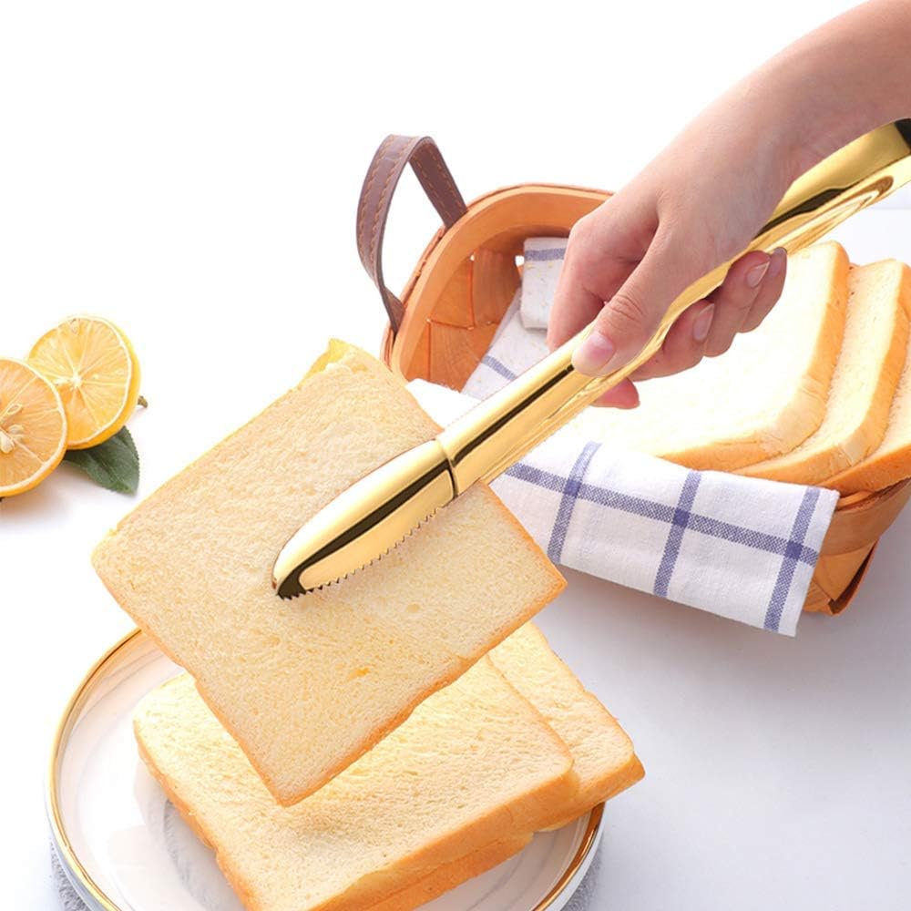Gold Tongs Stainless Steel Kitchen Clip Cooking Utensils