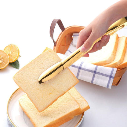 Gold Tongs Stainless Steel Kitchen Clip Cooking Utensils