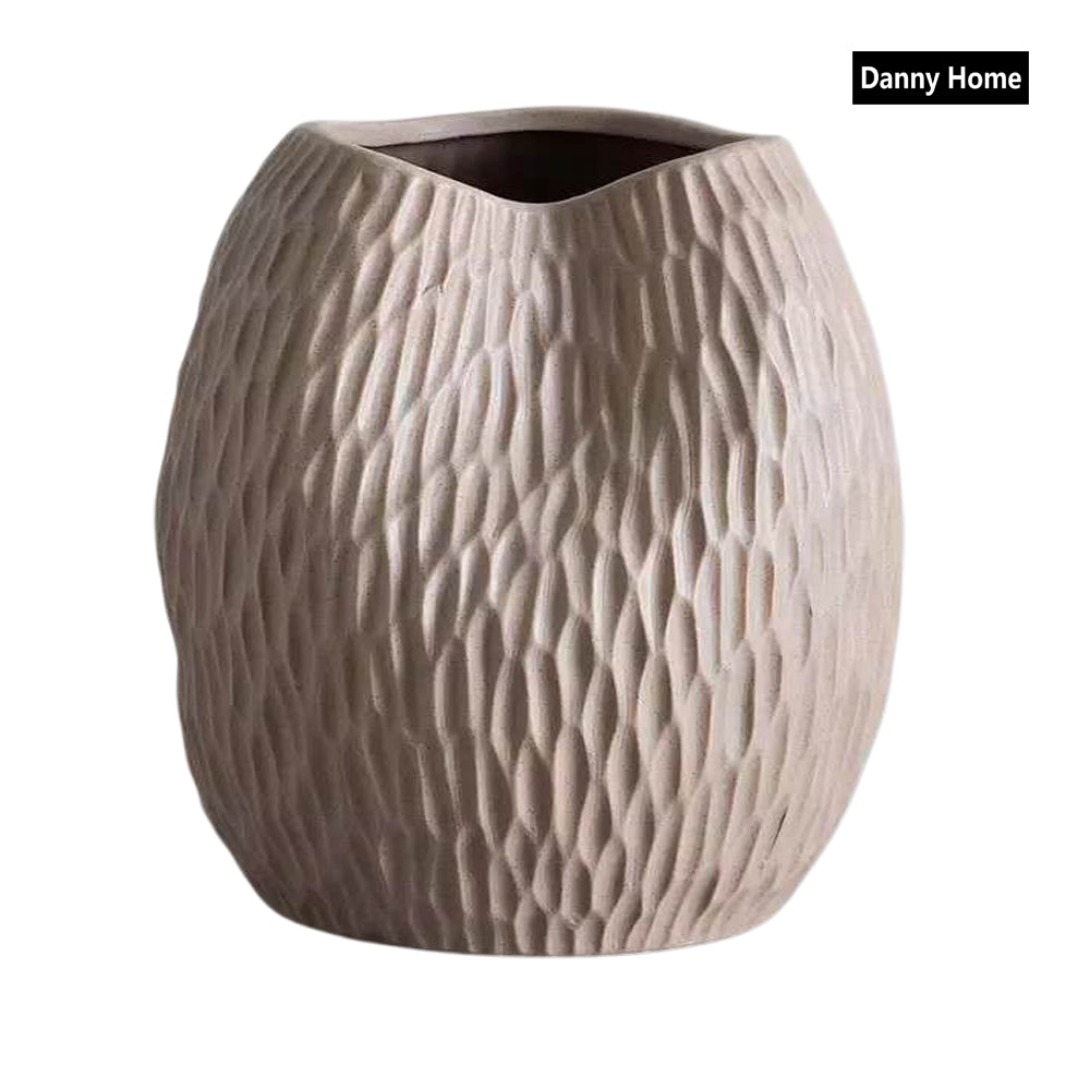 Danny Home Decorative ceramic vase 24.5cm – Beige