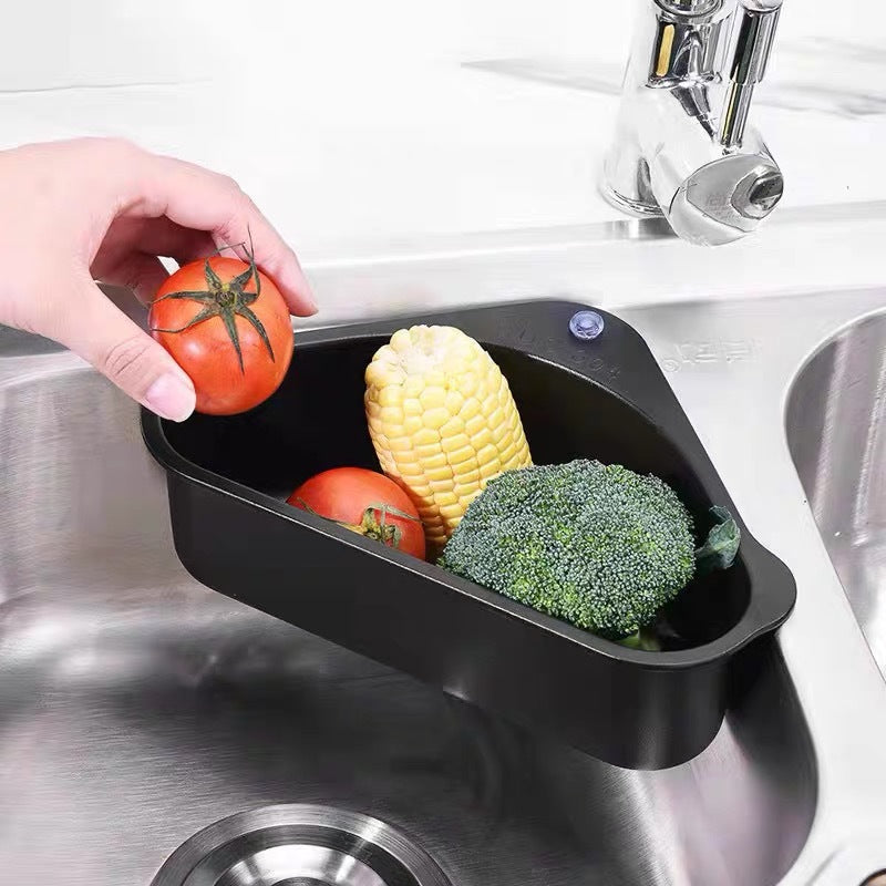 Stainless Steel Triangular Sink Strainer Basket Black
