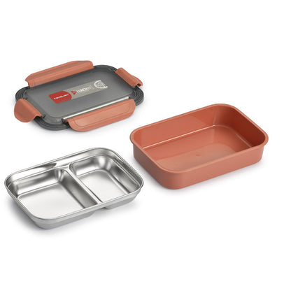 Stainless Steel Lunch Box for School and Office 2-Compartment