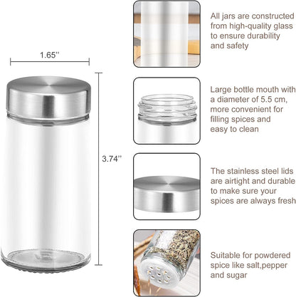 16-JARS Stainless Steel Wood Grain Spice Rack