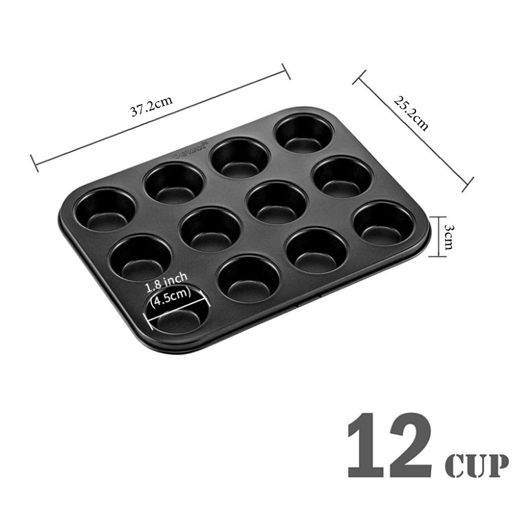 Danny Home Carbon Steel Premium quality , Non-stick Muffin Baking Pan & Cupcake Tray 12 Cup 37cm