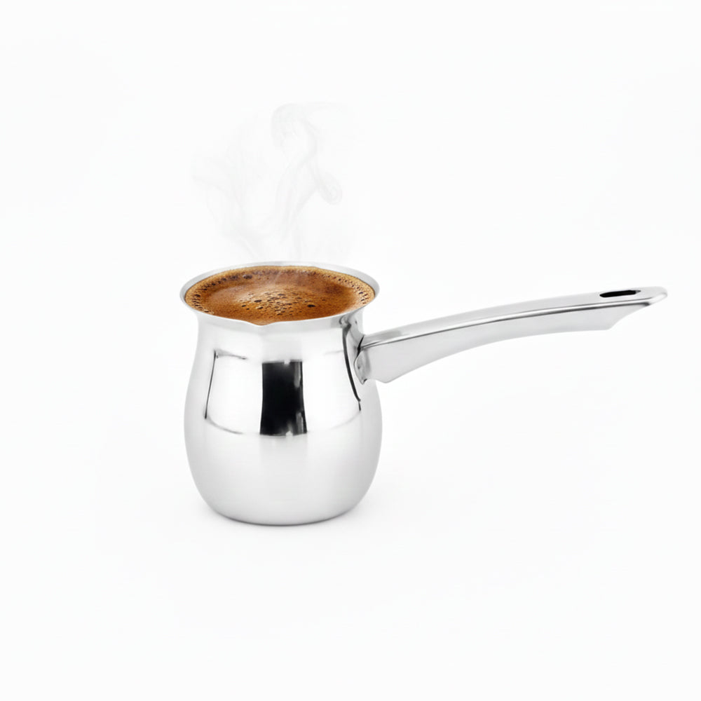3-Pcs Stainless Steel Turkish Coffee Pot Set Size: 6-12-24/oz