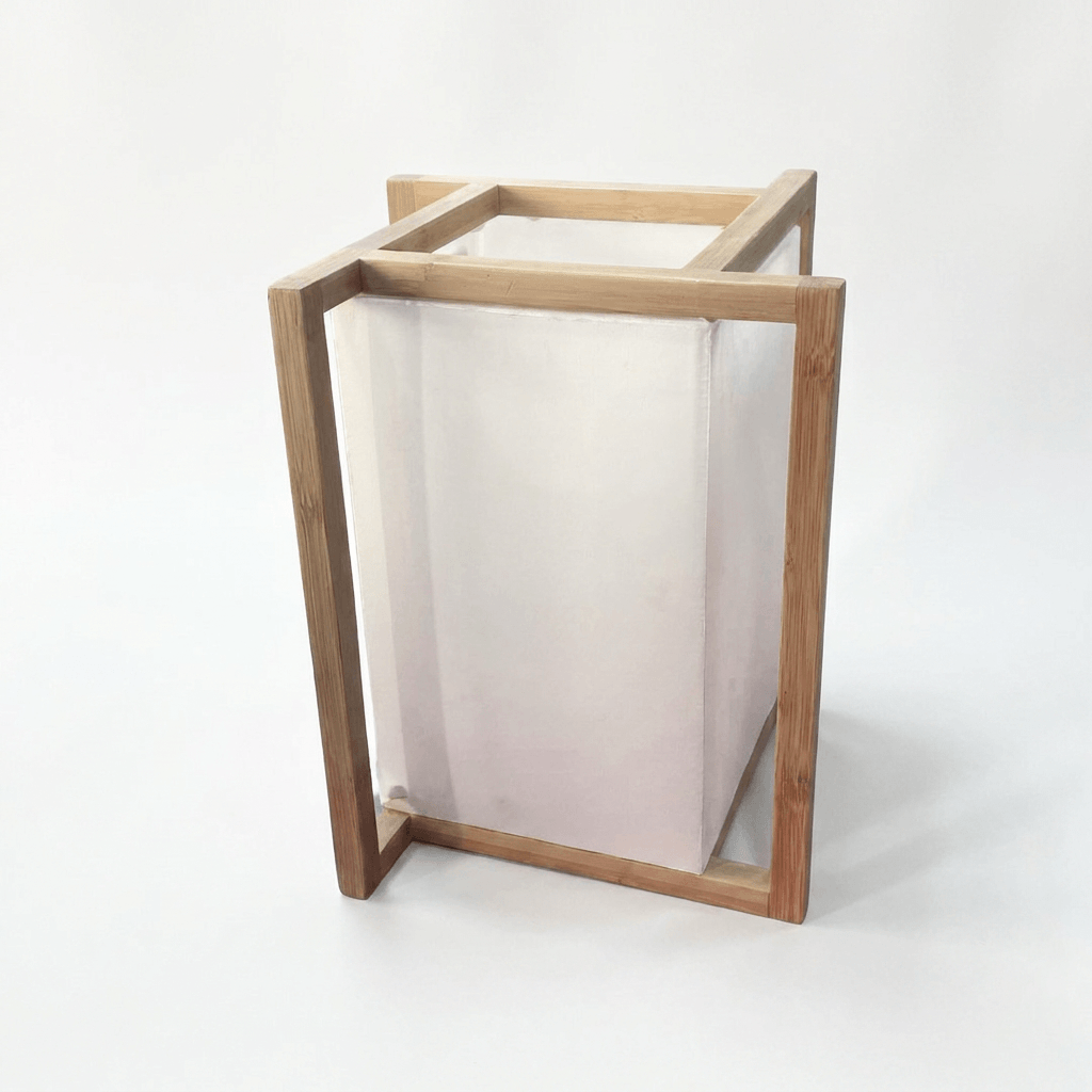 Minimalist Wooden Table Lamp with Fabric Shade