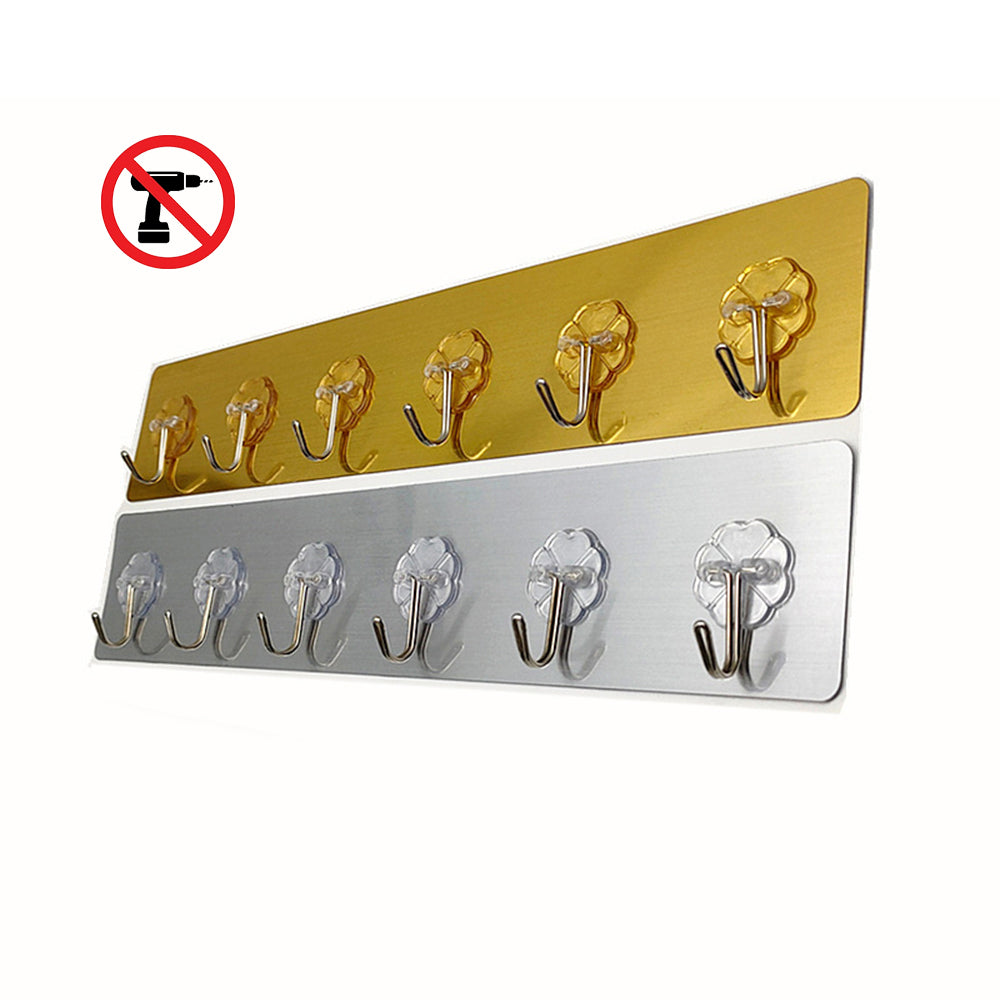6-Hooks Heavy Duty Self Adhesive Multi-Function Hooks