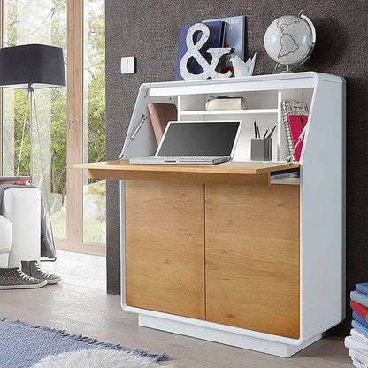 Home24 Morteens Modern Desk – Scandinavian Design with Solid Wood Accents