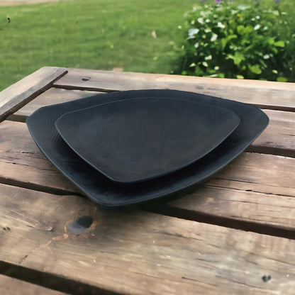 Large Plate Black Melamine Dinnerware