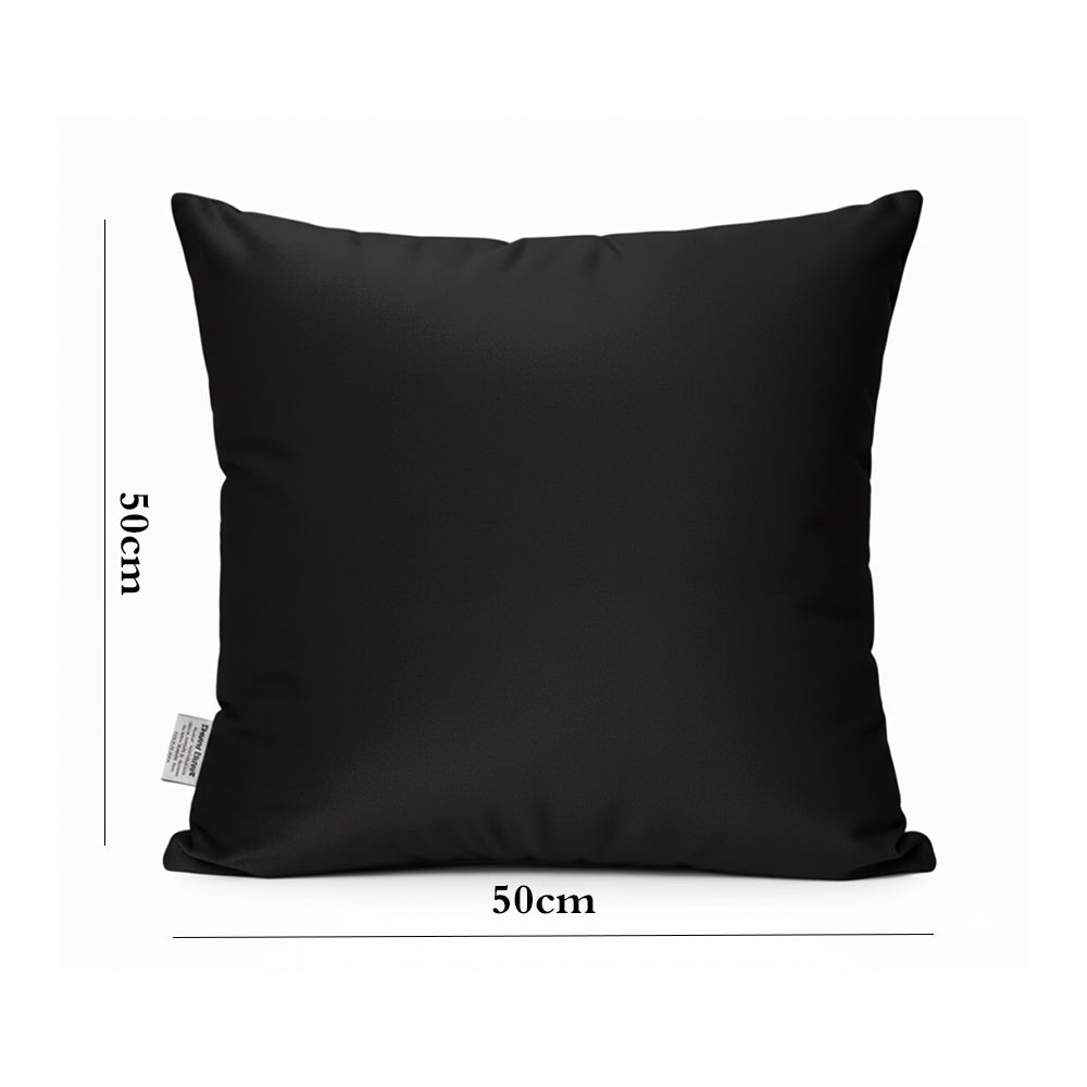 Danny Home Velvet Fabric Cushion – Black 50x50cm