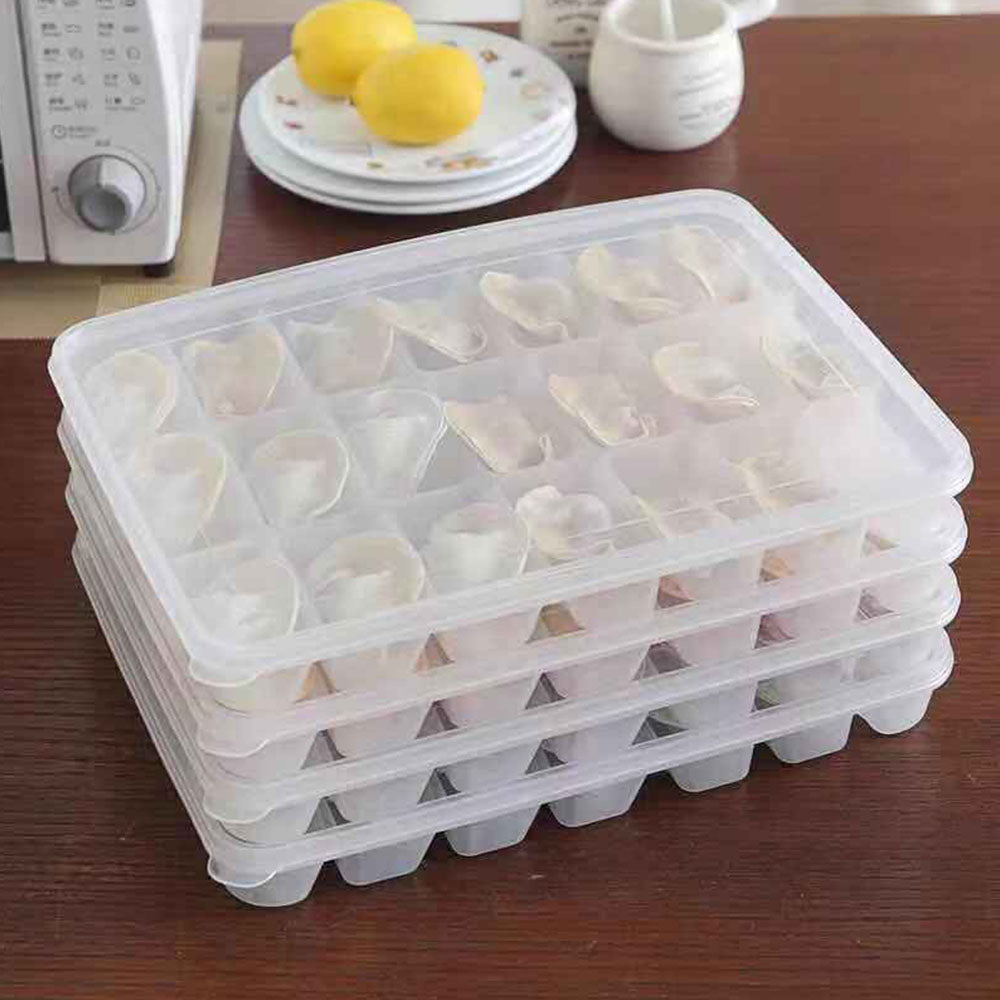 Freezer Box Single-layer Cover Plastic Transparent Dumpling Box