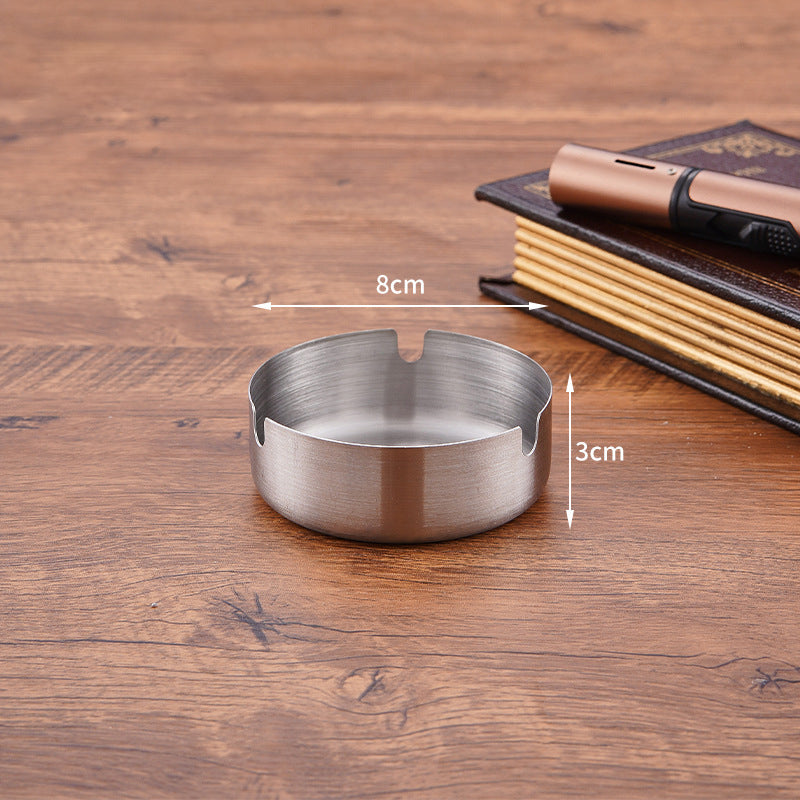 Stainless Steel Cigarette Ashtray Silver – 8cm HY079-8