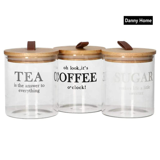 Danny Home 3-Pieces Glass Canister Set 750ml