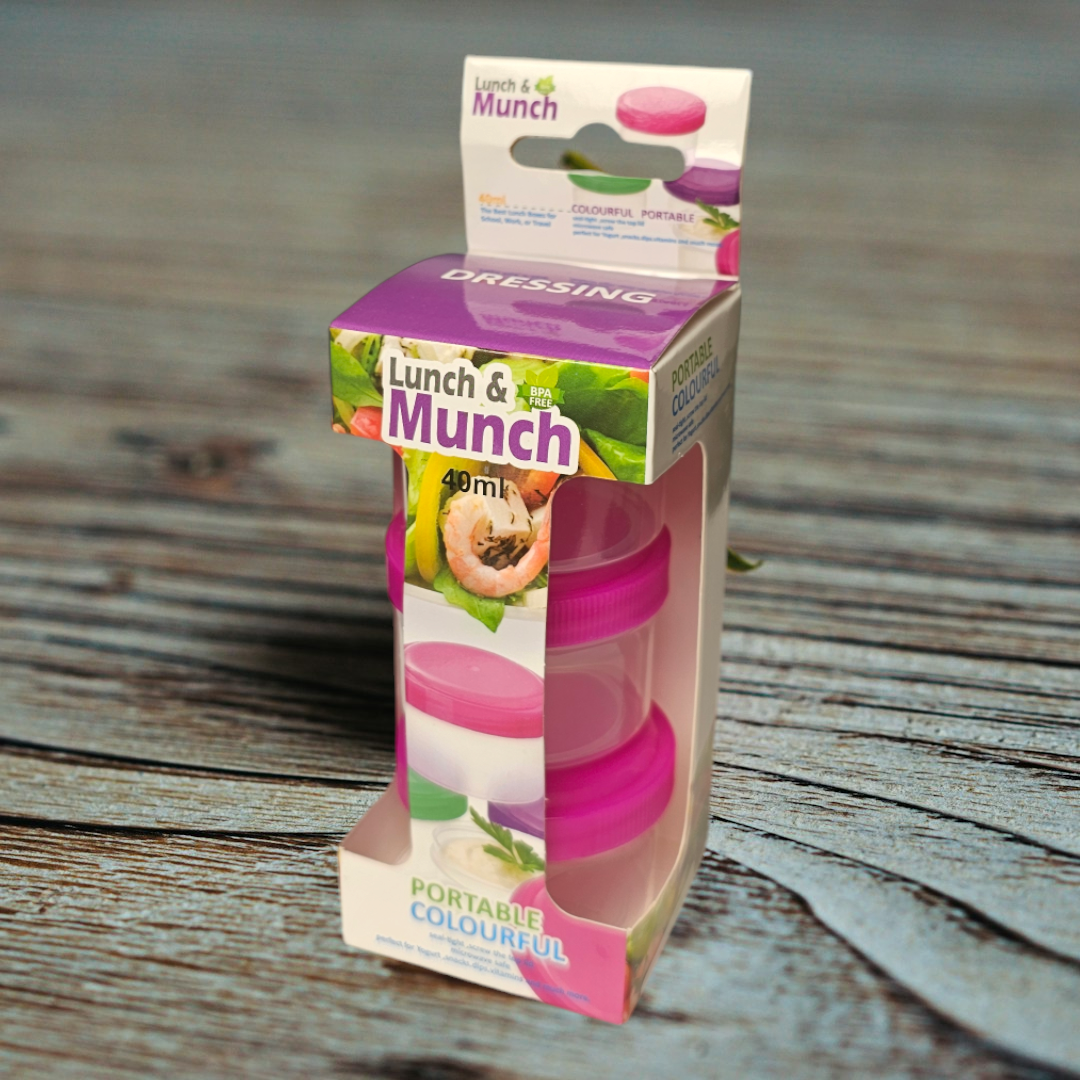 3-Pieces Dressing Food Storage Containers 40mL