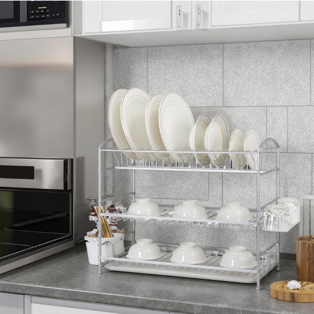 Binca Aluminium Large 3-Layer Dish Rack 62-cm