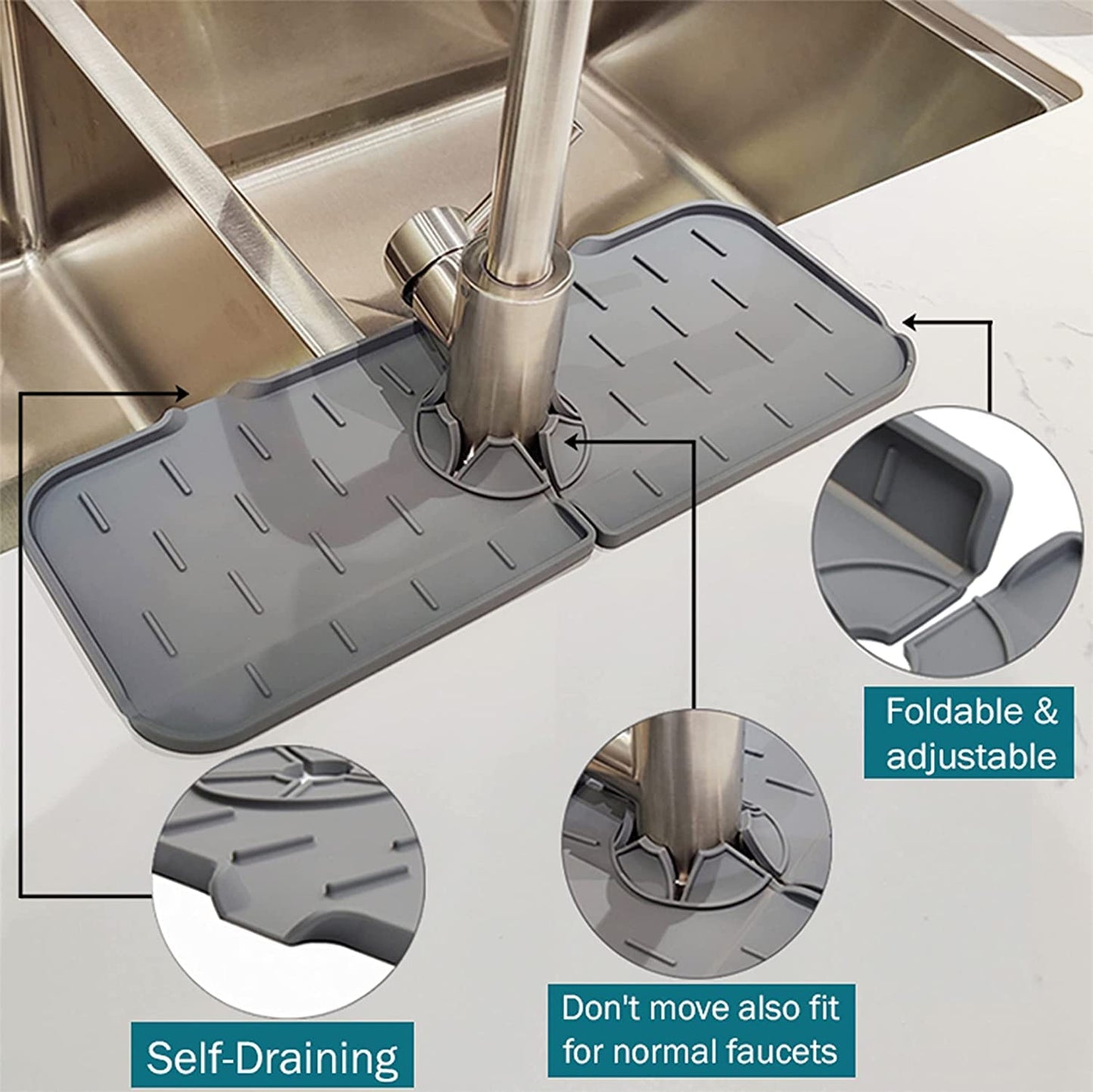 Silicone Kitchen Sink Splash Guard Mat