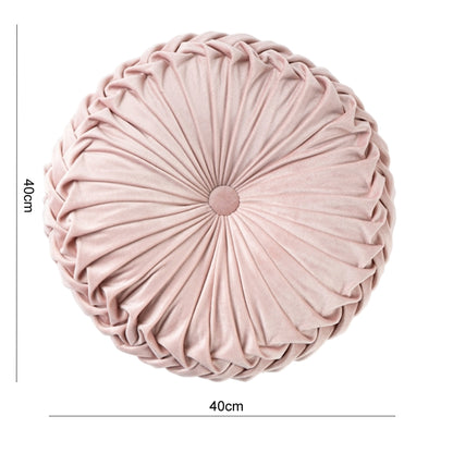 Danny Home 40-cm Round Sofa Cushion Pink Color Velvet Home Decor