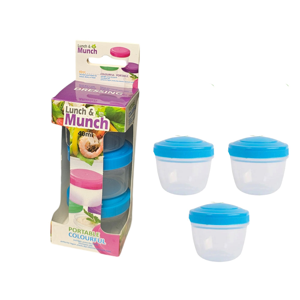 3-Pieces Dressing Food Storage Containers 40mL