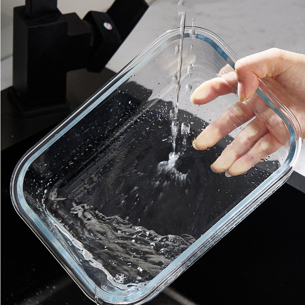 1480ml Borosilicate Rectangle Glass Food Storage Container With Microwave, Freezer & Dishwasher Safe NFH-77841