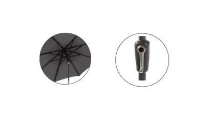 Parasol Puglia Black/Black 3x3m