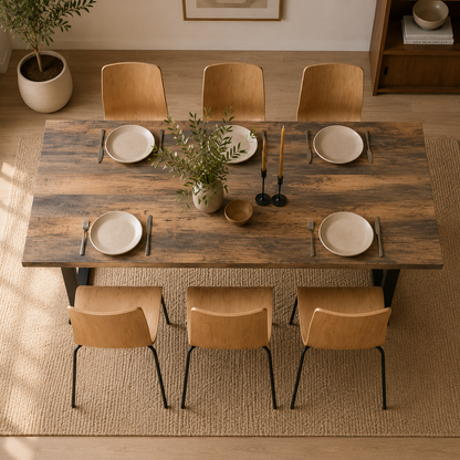 U-Gestell MDF Scratch-Resistant Dining Table with Metal Legs