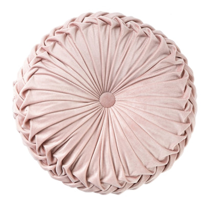 Danny Home 40-cm Round Sofa Cushion Pink Color Velvet Home Decor