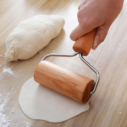 Phoenix Wooden Rolling Pin with Ergonomic Handle Small Size (L18 x W9)cm