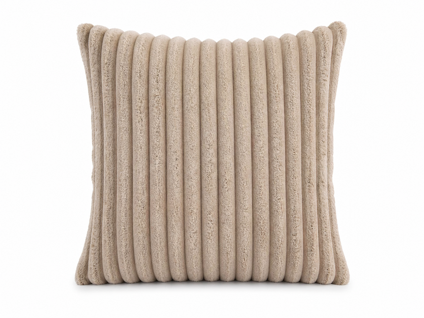 Tiseco Home Studio Cushion - Ribbed Plush Texture - Beige
