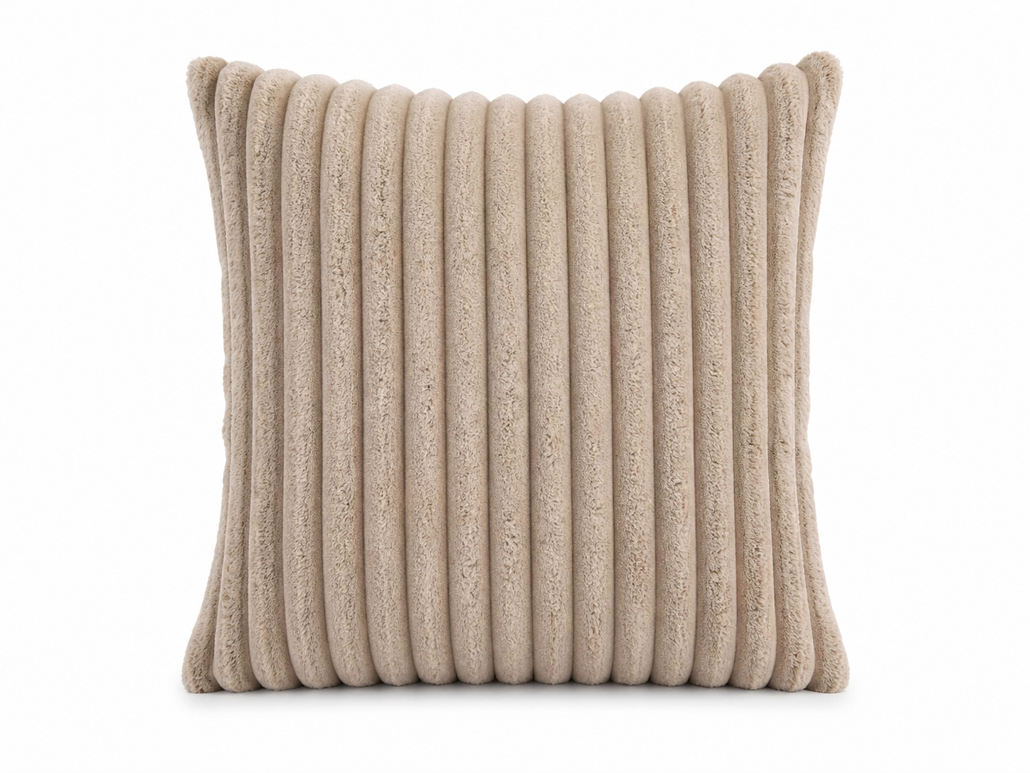 Tiseco Home Studio Cushion - Ribbed Plush Texture - Beige