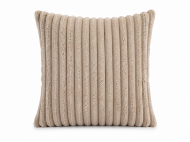 Tiseco Home Studio Cushion - Ribbed Plush Texture - Beige
